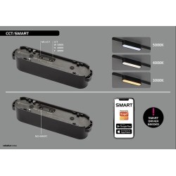 LiTrack magnetinės sistemos šviestuvas Line03V 2700-5500K CCT keičiama balta spalva (Juoda)