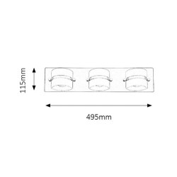 Sieninis šviestuvas Tony LED 3x 5W 4000K Neutrali balta (Chromo)