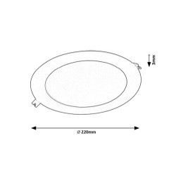 LED panelė Shaun2 LED 18W 4000K Neutrali balta (Juoda)