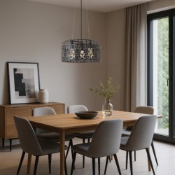 Pakabinamas šviestuvas Alessandra E27 3x MAX 60W (Matinė Juoda)