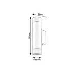 Sieninis šviestuvas Zircon GU10 2X MAX 5W (Matinė Juoda)