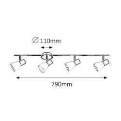 Lubinis šviestuvas Ati E14 4x MAX 40W (Juoda)