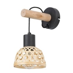 Sieninis šviestuvas Rattan E27 1x MAX 15W (Juoda)
