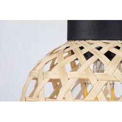 Sieninis šviestuvas Rattan E27 1x MAX 15W (Juoda)