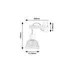 Sieninis šviestuvas Rattan E27 1x MAX 15W (Juoda)