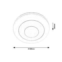 Lubinis šviestuvas Calvin LED 40W 3000-6000K CCT keičiama balta spalva (Balta)