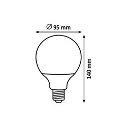 LED lemputė E27 SMD-LED 14W G95 2700K Šilta balta