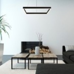 Pakabinamas šviestuvas Quadro LED 60W 4000K Neutrali balta (Matinė Juoda)
