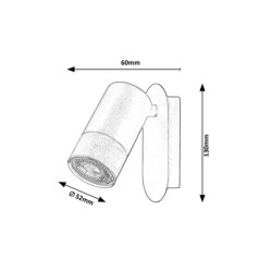 Sieninis šviestuvas Zircon GU10 1X MAX 5W (Matinė Juoda)