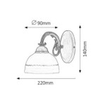 Sieninis šviestuvas Flossi E27 1x MAX 40W (Bronzos)
