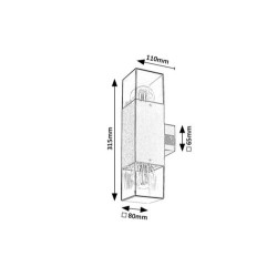 Sieninis lauko šviestuvas Loanda E27 2x Max 12W (Juoda)