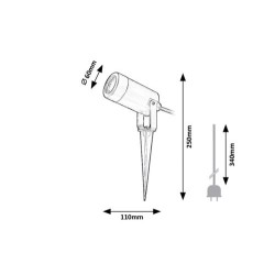 Įsmeigiamas lauko šviestuvas Krobia GU10 1x MAX 4W (Juoda)