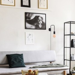 Sieninis šviestuvas Manzur E27 1x MAX 40W (Juoda)