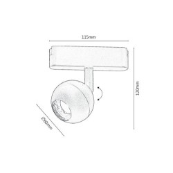 LiTrack magnetinės sistemos šviestuvas Spot09V 2700-5500K CCT keičiama balta spalva (Juoda)