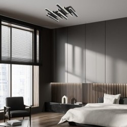 Lubinis šviestuvas Sindri LED 46W 3000, 4000K CCT keičiama balta spalva (Juoda)