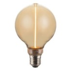 LED lemputė E27 Filament-LED 3W G95 1800K Šilta balta