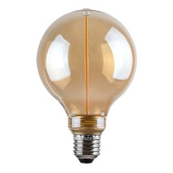 LED lemputė E27 Filament-LED 3W G95 1800K Šilta balta