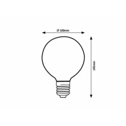 LED lemputė E27 Filament-LED 3W G95 1800K Šilta balta