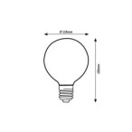 LED lemputė E27 Filament-LED 5W G125 1800K Šilta balta
