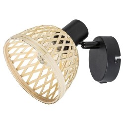 Sieninis šviestuvas Rattan E14 1x MAX 15W (Matinė Juoda)