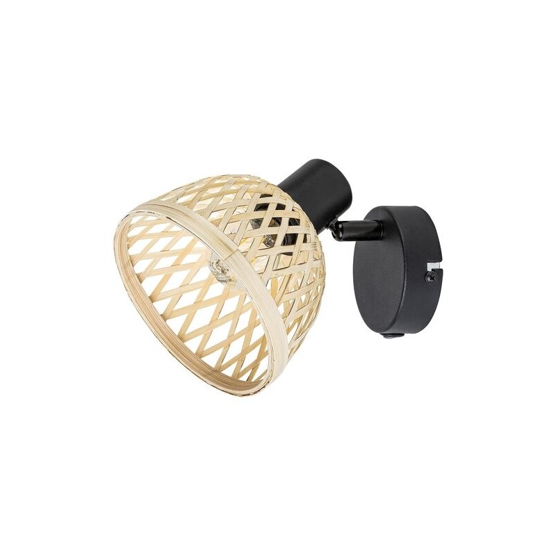 Sieninis šviestuvas Rattan E14 1x MAX 15W (Matinė Juoda)