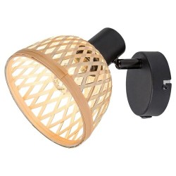 Sieninis šviestuvas Rattan E14 1x MAX 15W (Matinė Juoda)