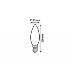 LED lemputė E14 Filament-LED 4W C35 4000K Neutrali balta