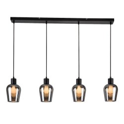 Pakabinamas šviestuvas Florian E27 4x MAX 40W (Matinė Juoda)