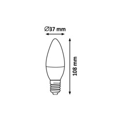 LED lemputė E14 SMD-LED 6W C37 4000K Neutrali balta