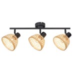 Lubinis šviestuvas Rattan E14 3x MAX 15W (Matinė Juoda)