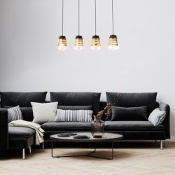 Pakabinamas šviestuvas Zenaida E27 4x MAX 60W (Matinė Juoda)