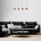 Pakabinamas šviestuvas Zenaida E27 4x MAX 60W (Matinė Juoda)