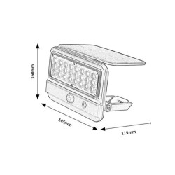 Saulės energija įkraunamas šviestuvas Flaxton LED 7W 4000K Neutrali balta (Juoda)