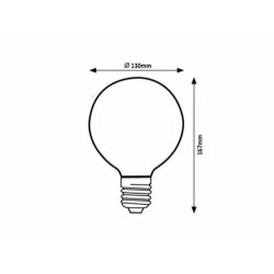 LED lemputė E27 Filament-LED 3W G125 1800K Šilta balta