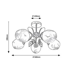 Lubinis šviestuvas Fauna E27 5x MAX 40W (Aukso)