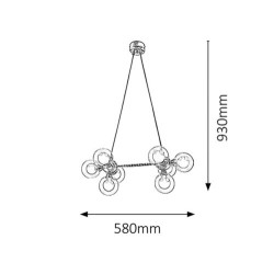 Pakabinamas šviestuvas Briella G9 8x MAX 28W 2700K Šilta balta (Chromo)