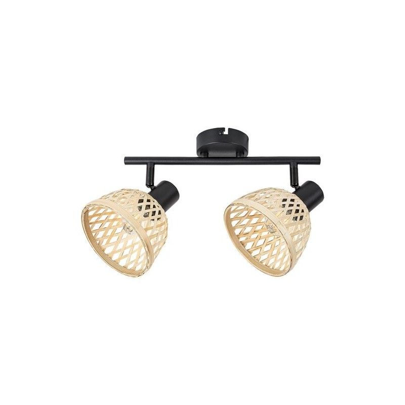 Lubinis šviestuvas Rattan E14 2x MAX 15W (Matinė Juoda)