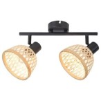 Lubinis šviestuvas Rattan E14 2x MAX 15W (Matinė Juoda)