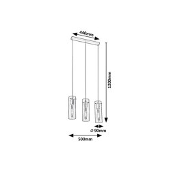 Pakabinamas šviestuvas Acantha E27 3x MAX 40W (Juoda)