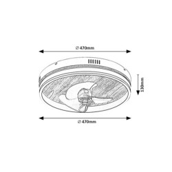 Lubinis šviestuvas Faustine LED 30W 3000-6500K CCT keičiama balta spalva (Juoda)