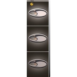 Lubinis šviestuvas Leola LED 81W 3000, 4000, 6000K CCT keičiama balta spalva (Juoda)