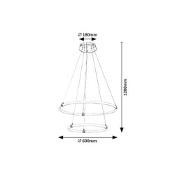 Pakabinamas šviestuvas Irelia LED 55W 3000, 4000, 6000K CCT keičiama balta spalva (Chromo)