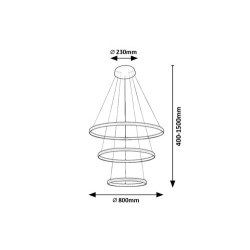 Pakabinamas šviestuvas Grete LED 100W 3000K Šilta balta (Juoda)