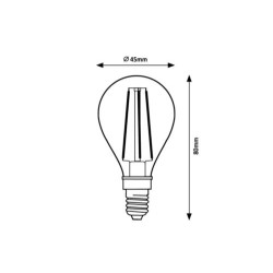 LED lemputė E14 Filament-LED 6W G45 2700K Šilta balta