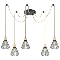 Pakabinamas šviestuvas Farfalle E27 5x MAX 40W (Juoda)
