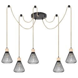 Pakabinamas šviestuvas Farfalle E27 5x MAX 40W (Juoda)