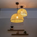 Pakabinamas šviestuvas Rattan E27 1x MAX 25W (Juoda)