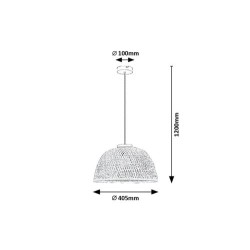 Pakabinamas šviestuvas Rattan E27 1x MAX 25W (Juoda)