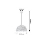 Pakabinamas šviestuvas Rattan E27 1x MAX 25W (Juoda)