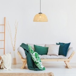 Pakabinamas šviestuvas Rattan E27 1x MAX 25W (Juoda)
